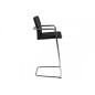 Lot de 2 tabourets design en simili cuir noir, SIGMA Lot de 2 tabourets design en simili cuir noir, SIGMA