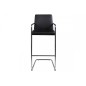 Lot de 2 tabourets design en simili cuir noir, SIGMA Lot de 2 tabourets design en simili cuir noir, SIGMA