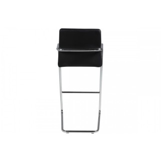 Lot de 2 tabourets design en simili cuir noir, SIGMA