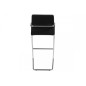 Lot de 2 tabourets design en simili cuir noir, SIGMA Lot de 2 tabourets design en simili cuir noir, SIGMA