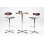 Lot de 2 tabourets design bois et chrome, BLUNT Lot de 2 tabourets design bois et chrome, BLUNT