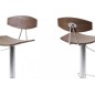 Lot de 2 tabourets design bois et chrome, BLUNT Lot de 2 tabourets design bois et chrome, BLUNT