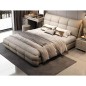 Lit design en cuir italien luxe VARESI avec sommier à lattes offert, chocolat, 180x200