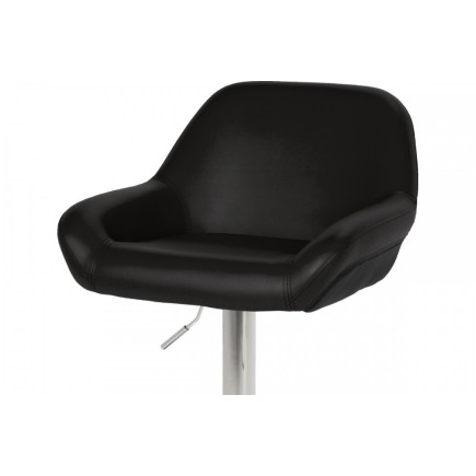 Tabouret design en simili cuir noir, CASTA