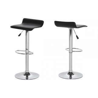Lot de 2 tabourets design en simili cuir blanc, DAVINO