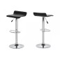 Lot de 2 tabourets design en simili cuir blanc, DAVINO, Noir Lot de 2 tabourets design en simili cuir blanc, DAVINO, Noir