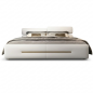 Lit design en cuir italien luxe FEROLI + sommier à lattes, blanc