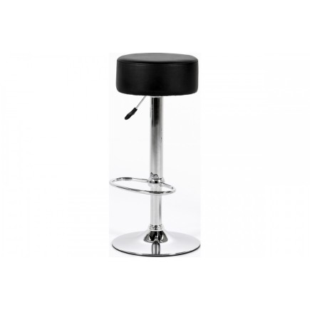 Lot de 2 tabourets design en simili cuir noir, DUSTIN