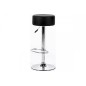 Lot de 2 tabourets design en simili cuir noir, DUSTIN