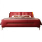 Lit design en cuir italien luxe italo avec sommier à lattes inclus, rouge Lit design en cuir italien luxe italo avec sommier à lattes inclus, rouge