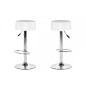 Lot de 2 tabourets design en simili cuir blanc, DUSTIN Lot de 2 tabourets design en simili cuir blanc, DUSTIN