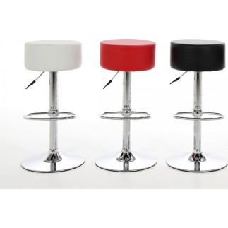 Lot de 2 tabourets design en simili cuir blanc, DUSTIN