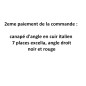 2eme paiement commande : canapé d'angle cuir italien 7 places excelia, angle droit, noir et rouge. total commande : 2528 euros 2eme paiement commande : canapé d'angle cuir italien 7 places excelia, angle droit, noir et rouge. total commande : 2528 euros