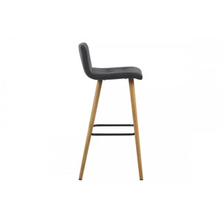 Lot de 2 tabourets design en tissu gris clair, FRAZER