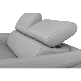 Canapé 3 places convertible en cuir italien de luxe movida, gris clair - Mobilier Privé