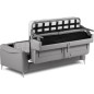 Canapé 3 places convertible en cuir italien de luxe PACHA, gris clair Canapé 3 places convertible en cuir italien de luxe PACHA, gris clair