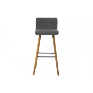 Lot de 2 tabourets design en tissu gris clair, FRAZER