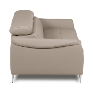 Canapé 3 places convertible en cuir italien de luxe movida, gris clair - Mobilier Privé