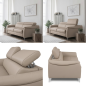 Canapé 3 places convertible en cuir italien de luxe PACHA, beige Canapé 3 places convertible en cuir italien de luxe PACHA, beige