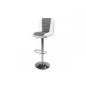 Tabouret design en simili cuir blanc et gris, FUSTER Tabouret design en simili cuir blanc et gris, FUSTER