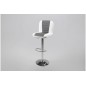Tabouret design en simili cuir blanc et gris, FUSTER Tabouret design en simili cuir blanc et gris, FUSTER