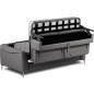 Canapé 3 places convertible en cuir italien de luxe PACHA, gris foncé Canapé 3 places convertible en cuir italien de luxe PACHA, gris foncé