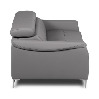 Canapé 3 places convertible en cuir italien de luxe movida, gris clair - Mobilier Privé