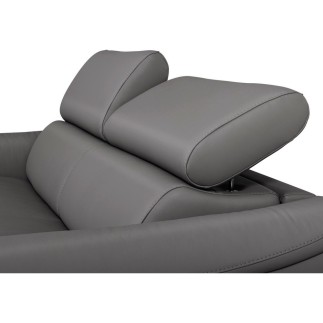 Canapé 3 places convertible en cuir italien de luxe movida, gris clair - Mobilier Privé