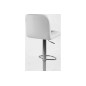 Tabouret design en simili cuir blanc et gris, FUSTER Tabouret design en simili cuir blanc et gris, FUSTER
