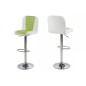 Tabouret design en simili cuir blanc et vert citron, FUSTER Tabouret design en simili cuir blanc et vert citron, FUSTER