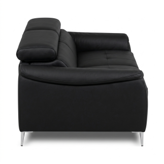 Canapé 3 places convertible en cuir italien de luxe movida, gris clair - Mobilier Privé
