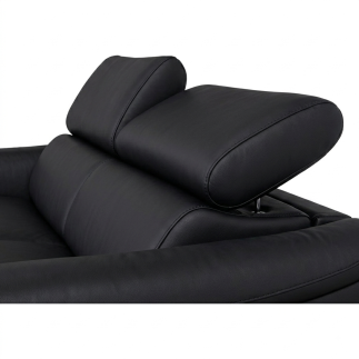 Canapé 3 places convertible en cuir italien de luxe movida, gris clair - Mobilier Privé