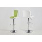 Tabouret design en simili cuir blanc et vert citron, FUSTER Tabouret design en simili cuir blanc et vert citron, FUSTER