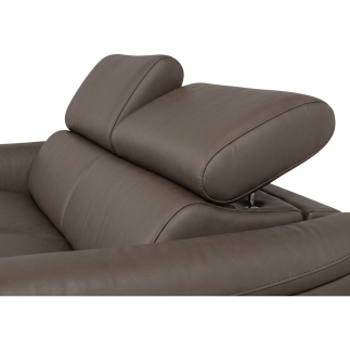 Canapé 3 places convertible en cuir italien de luxe movida, gris clair - Mobilier Privé