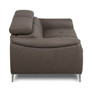 Canapé 3 places convertible en cuir italien de luxe movida, gris clair - Mobilier Privé