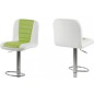 Tabouret design en simili cuir blanc et vert citron, FUSTER Tabouret design en simili cuir blanc et vert citron, FUSTER