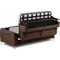 Canapé 3 places convertible en cuir italien de luxe PACHA, chocolat