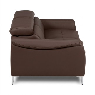 Canapé 3 places convertible en cuir italien de luxe movida, gris clair - Mobilier Privé