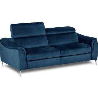 Canapé 3 places convertible en cuir italien de luxe movida, gris clair - Mobilier Privé