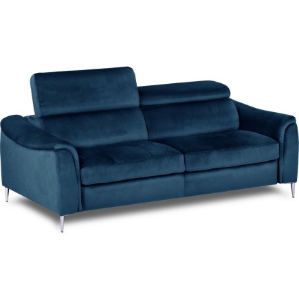Canapé 3 places convertible en cuir italien de luxe movida, gris clair - Mobilier Privé