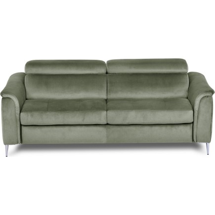 Canapé 3 places convertible en cuir italien de luxe movida, gris clair - Mobilier Privé