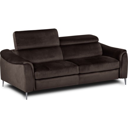 Canapé 3 places convertible en cuir italien de luxe movida, gris clair - Mobilier Privé