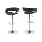 Lot de 2 tabourets design en tissu anthracite et simili cuir noir, GRECO, Gris / noir Lot de 2 tabourets design en tissu anthracite et simili cuir noir, GRECO, Gris / noir