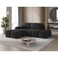 Canapé d'angle convertible en tissu bouclette gris anthracite luxe 3-4 places , angle gauche Canapé d'angle convertible en tissu bouclette gris anthracite luxe 3-4 places , angle gauche