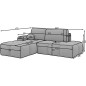 Canapé d'angle convertible en tissu bouclette gris anthracite luxe 3-4 places , angle gauche Canapé d'angle convertible en tissu bouclette gris anthracite luxe 3-4 places , angle gauche