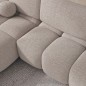 Canapé d'angle convertible en tissu bouclette beige 3-4 places, VITANO , angle gauche Canapé d'angle convertible en tissu bouclette beige 3-4 places, VITANO , angle gauche