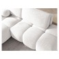 Canapé d'angle convertible en tissu bouclette blanc cassé 3-4 places, VITANO , angle gauche