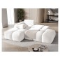 Canapé d'angle convertible en tissu bouclette blanc cassé 3-4 places, VITANO , angle gauche