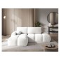 Canapé d'angle convertible en tissu bouclette blanc cassé 3-4 places, VITANO , angle gauche