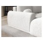 Canapé d'angle convertible en tissu bouclette blanc cassé 3-4 places, VITANO , angle gauche